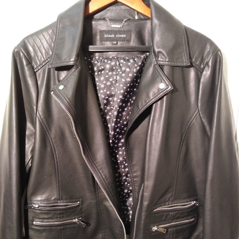 BLACK RIVET Leather Jacket - Picture 3 of 6